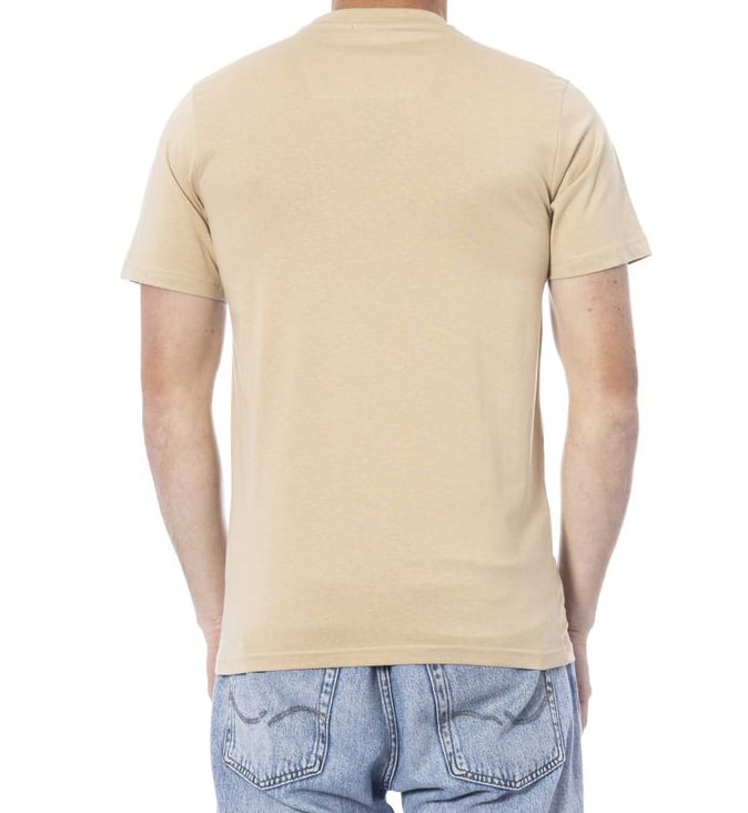 Cavalli Class Beige Cotton Men T-Shirt Beige