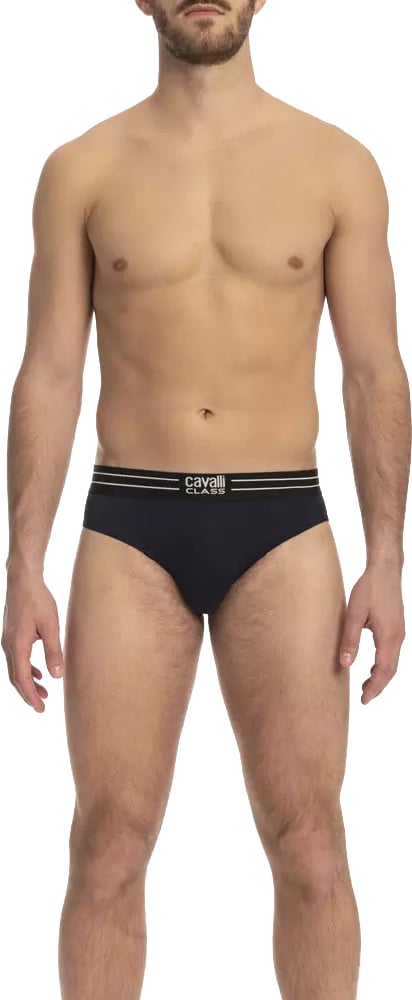 Cavalli Class Blue Cotton Men Underwear Pack Blauw