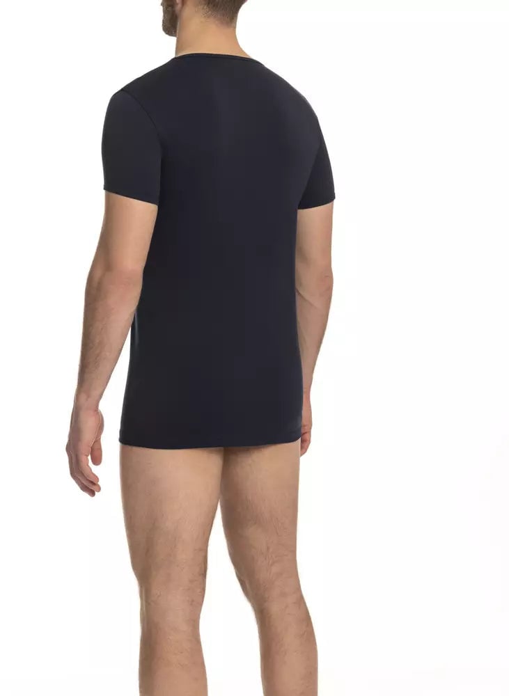 Cavalli Class "Blue Cotton Men T-Shirt" Zwart