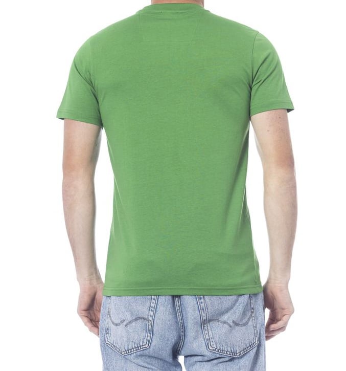Cavalli Class Green Cotton Men T-Shirt Zwart