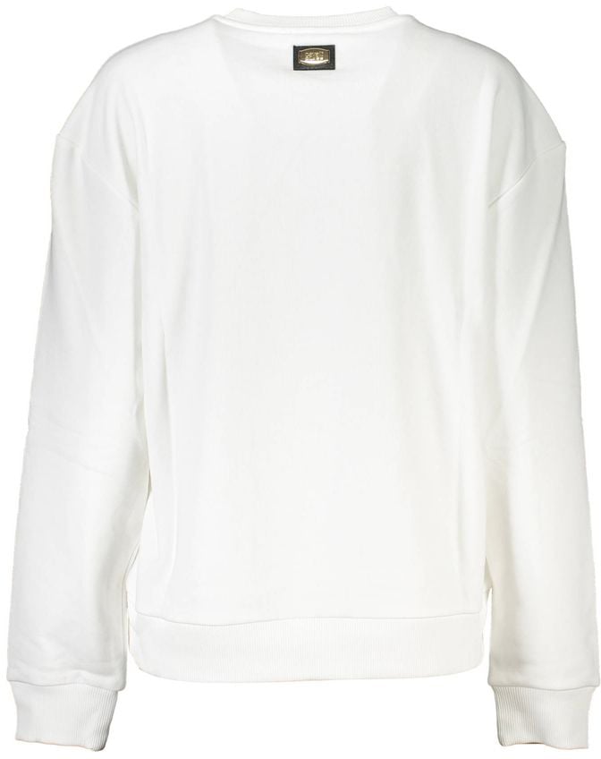 Cavalli Class Bianco Cotton Women Sweatshirt Wit
