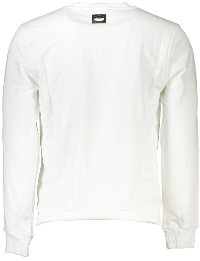 Cavalli Class Bianco Cotton Men Sweatshirt Wit