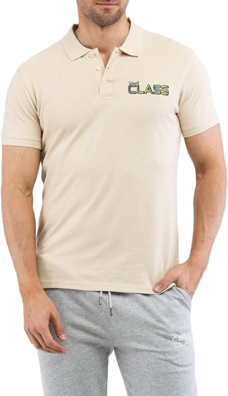 Cavalli Class Beige Cotton Polo Shirt Beige