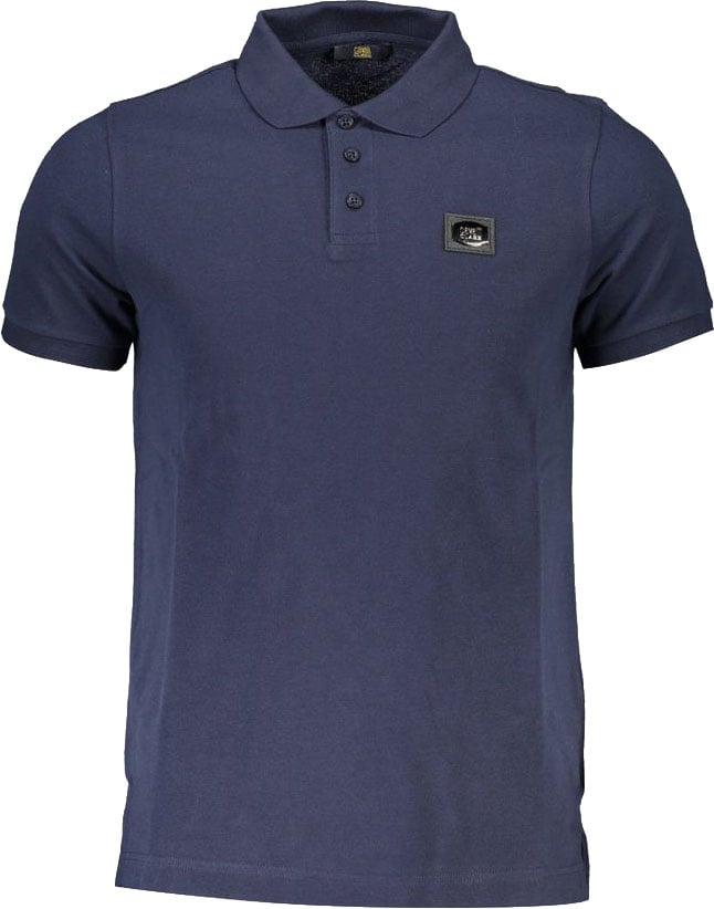 Cavalli Class Blue Cotton Men Polo Shirt Blauw