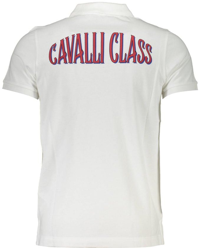 Cavalli Class Bianco Cotton Men Polo Wit