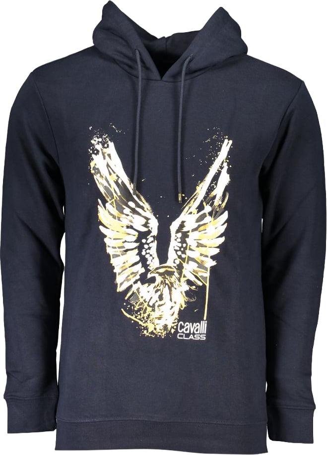 Cavalli Class Blue Cotton Men Sweater Blauw