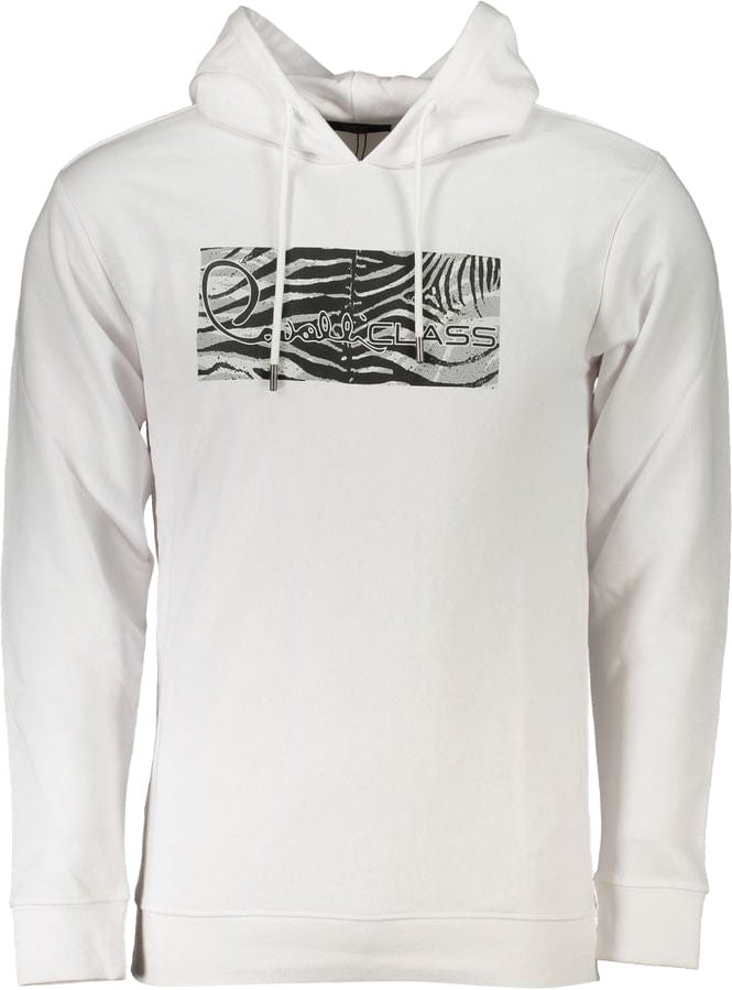 Cavalli Class White Cotton Men Sweater Wit