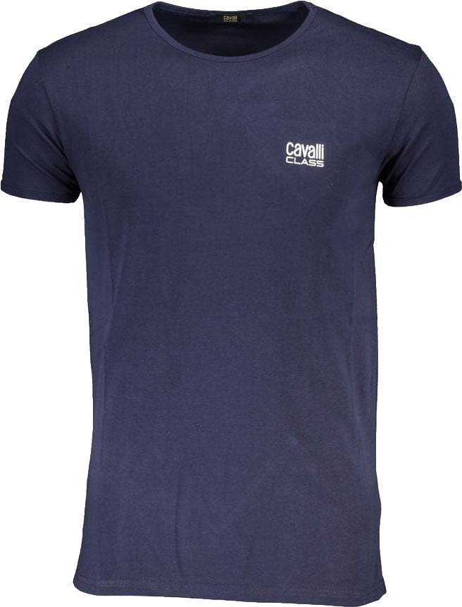 Cavalli Class Blue Cotton Men's T-Shirt Blauw