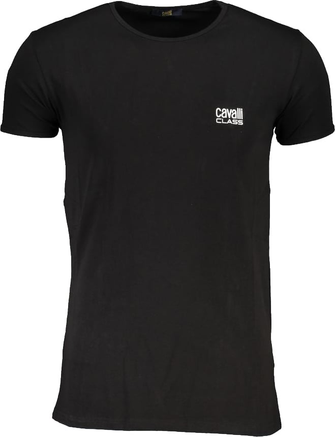 Cavalli Class Black Cotton Men's T-Shirt Wit