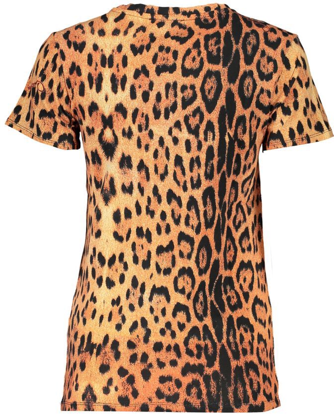 Cavalli Class Arancione Cotton Women T-Shirt Roze