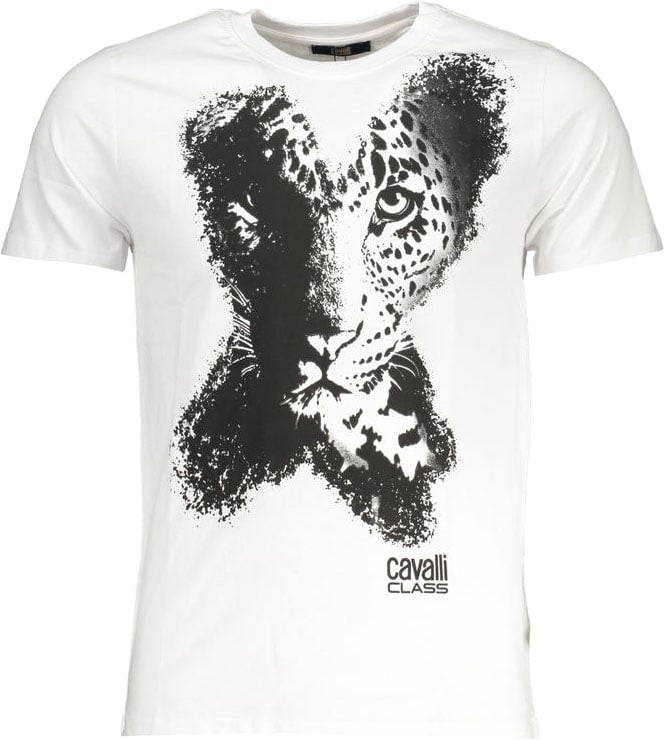 Cavalli Class White Cotton Men's T-Shirt Wit