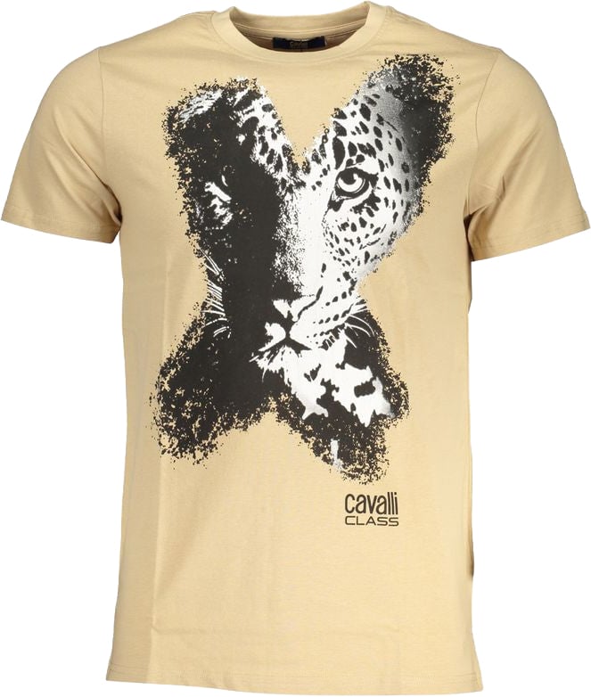 Cavalli Class Beige Cotton Men's T-Shirt Beige