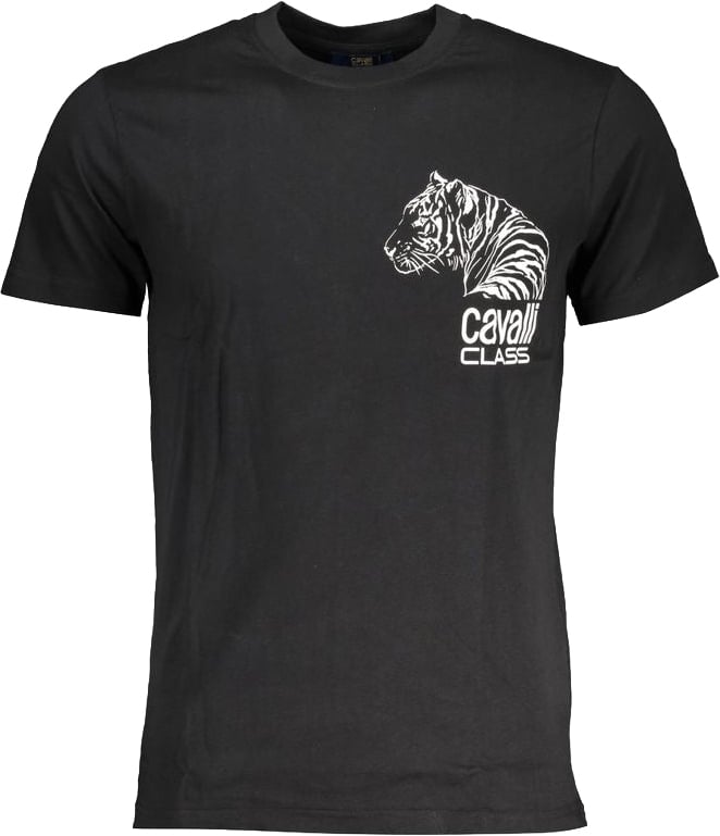Cavalli Class Black Cotton Men's T-Shirt Zwart