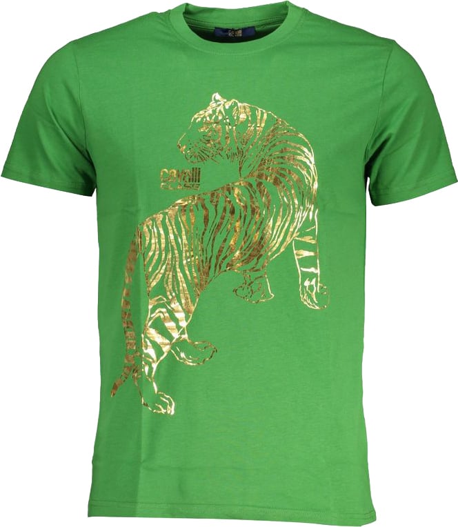 Cavalli Class Verde Cotton Male T-Shirt Groen