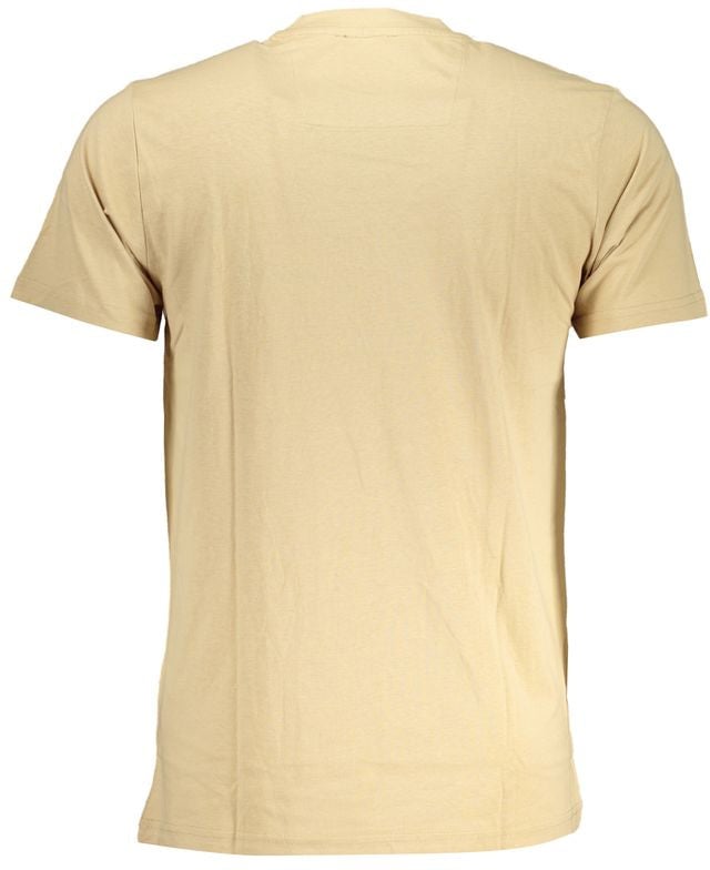Cavalli Class Beige Cotton Men T-Shirt Groen
