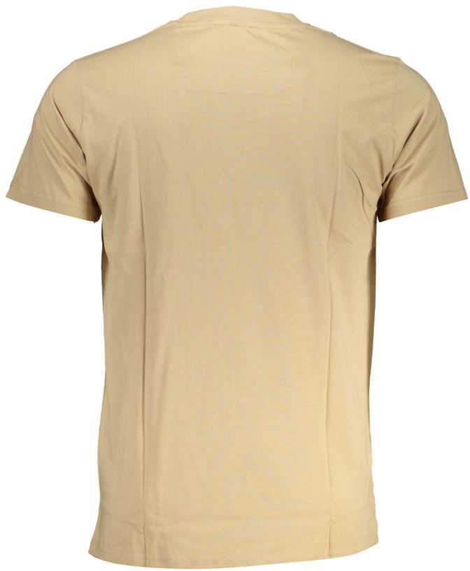 Cavalli Class Beige Cotton Men T-Shirt Rood