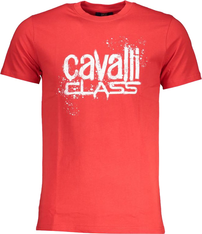 Cavalli Class Rosso Cotton Mens T-Shirt Zwart