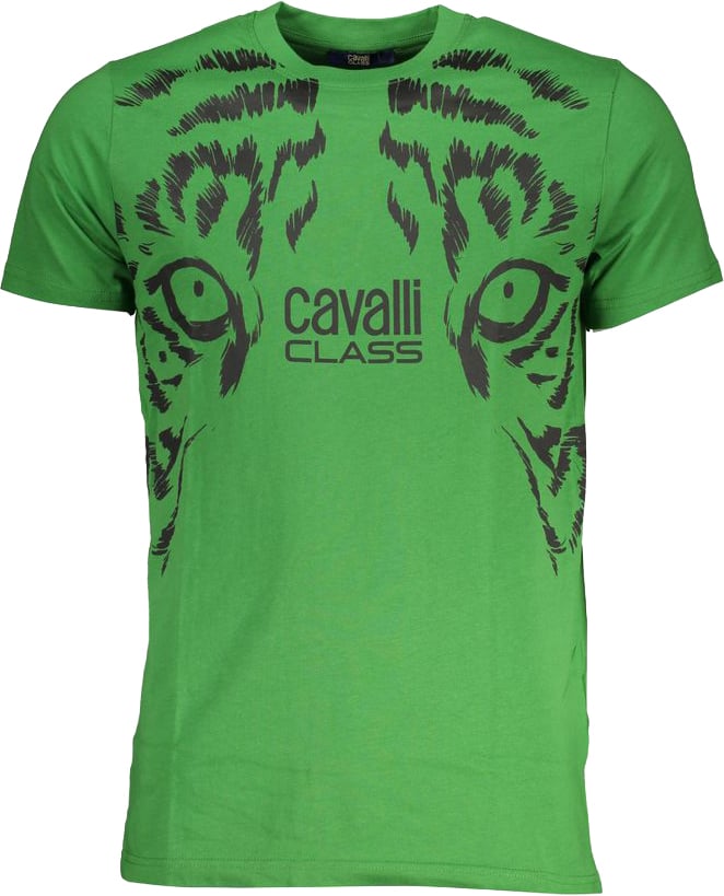 Cavalli Class Verde Cotton Men T-Shirt Rood