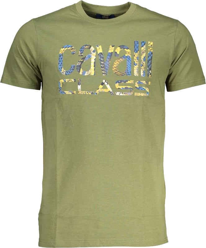 Cavalli Class Verde Cotton Mens T-Shirt Groen