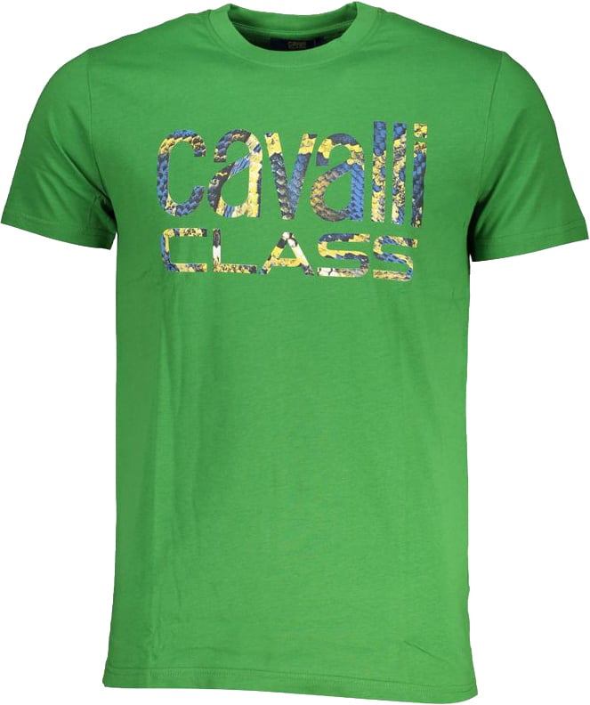 Cavalli Class Verde Cotton Men T-Shirt Rood
