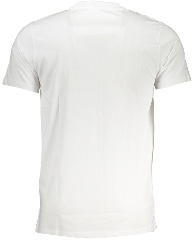 Cavalli Class Bianco Cotton Men T-Shirt Beige