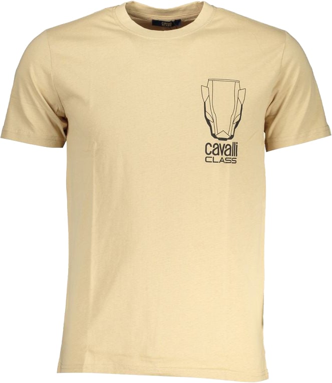 Cavalli Class Beige Cotton Men T-Shirt Beige