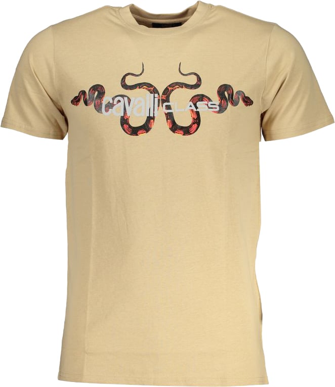 Cavalli Class Beige Cotton Men's T-Shirt Beige