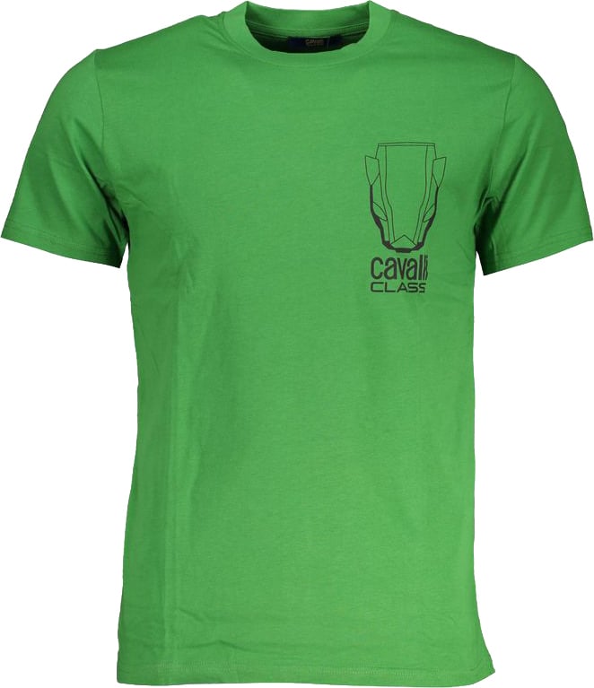 Cavalli Class Verde Cotton Mens T-Shirt Groen