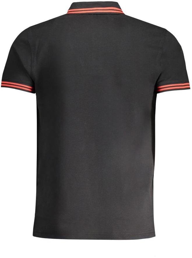 Cavalli Class Black Cotton Men Polo Shirt Zwart