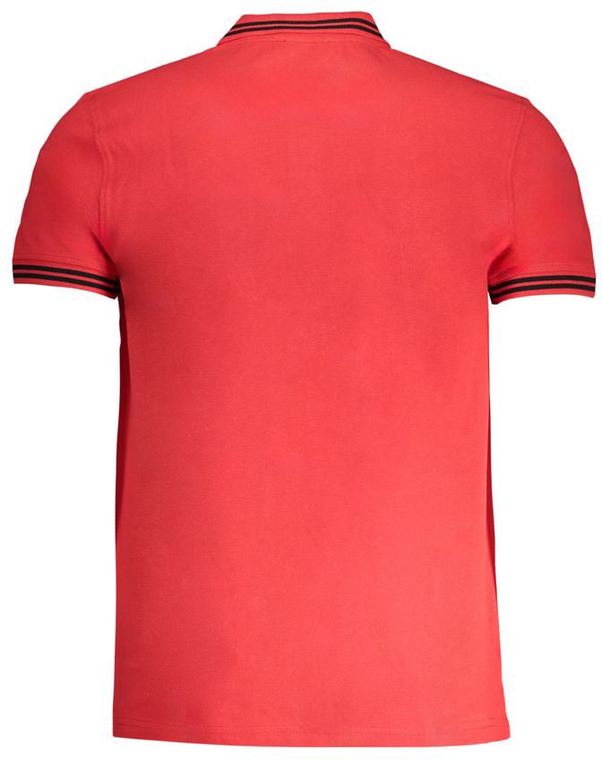 Cavalli Class Red Cotton Mens Polo Shirt Rood