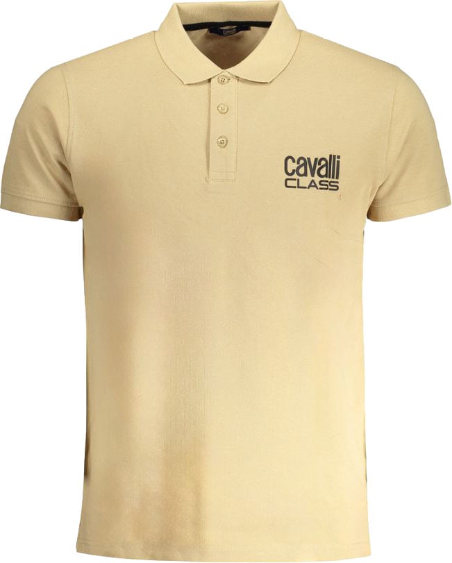 Cavalli Class Beige Cotton Men Polo-Shirt Beige
