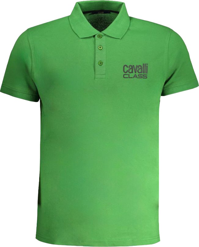 Cavalli Class Verde Cotton Men's Polo Shirt Groen
