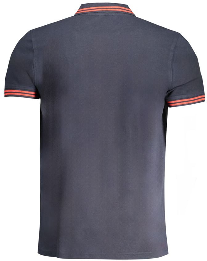 Cavalli Class Blue Cotton Men Polo Shirt Blauw