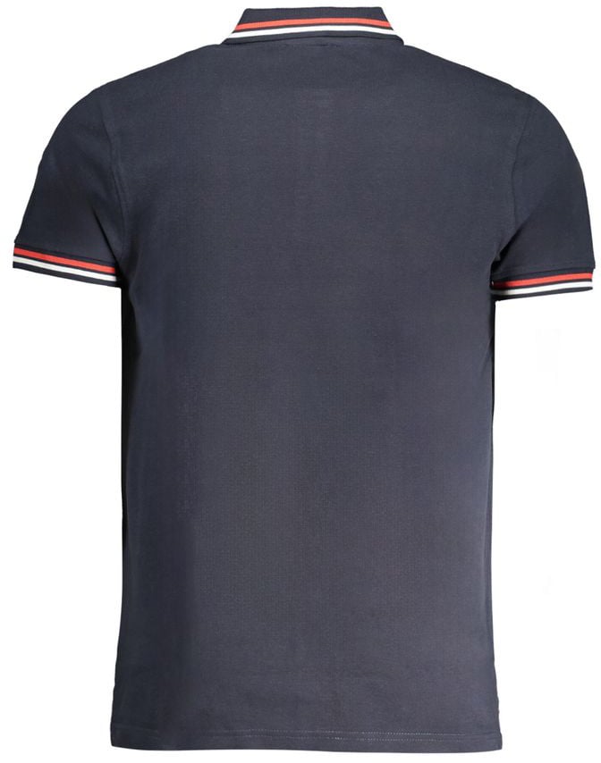 Cavalli Class Navy Cotton Men Polo Shirt Blauw