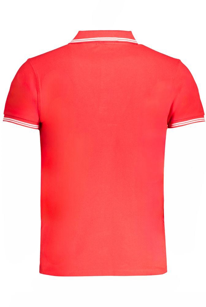 Cavalli Class Red Cotton Men Polo Shirt Rood