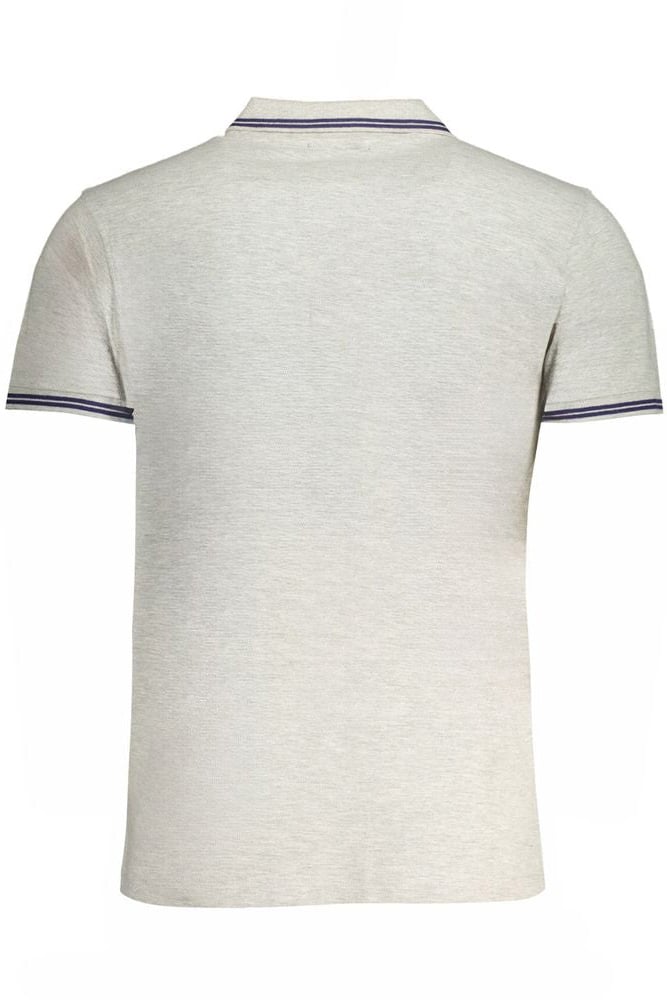 Cavalli Class Grigio Cotton Men Polo Shirt Grijs
