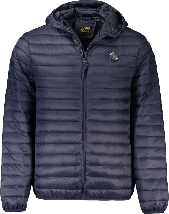 Cavalli Class Blue Polyamide Men's Jacket Blauw