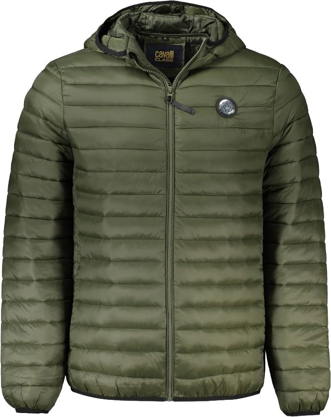 Cavalli Class Green Polyamide Men Jacket Groen