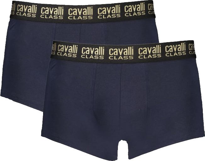 Cavalli Class Blu Cotton Mens Boxer Blauw