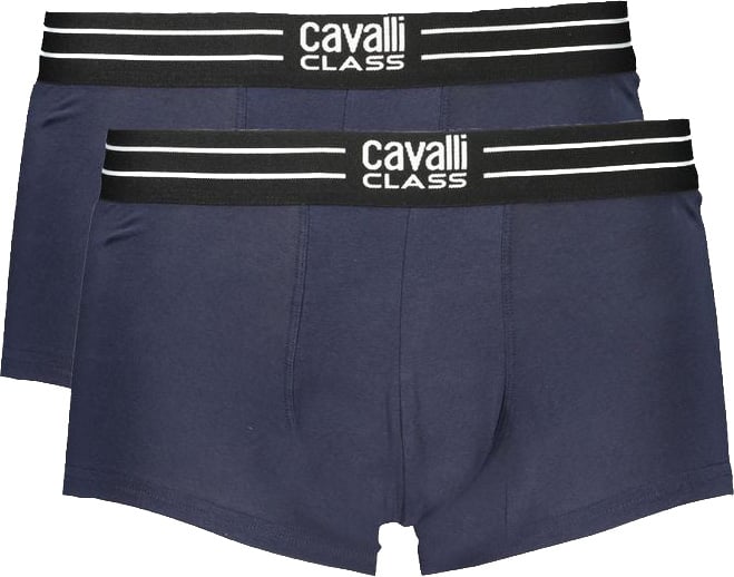Cavalli Class Blue Cotton Men Boxer Blauw