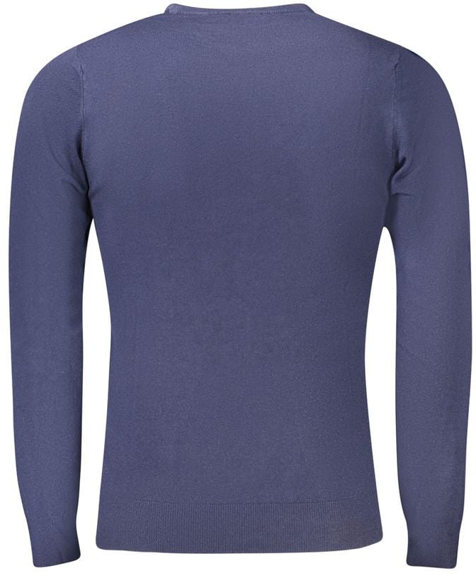 Cavalli Class Blu Viscosa Men Sweater Blauw