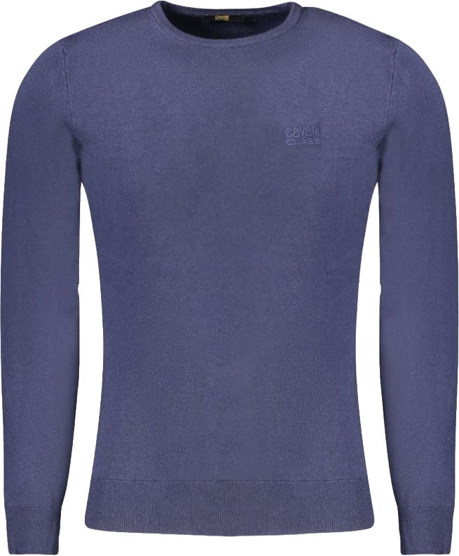 Cavalli Class Blu Viscosa Men Sweater Blauw
