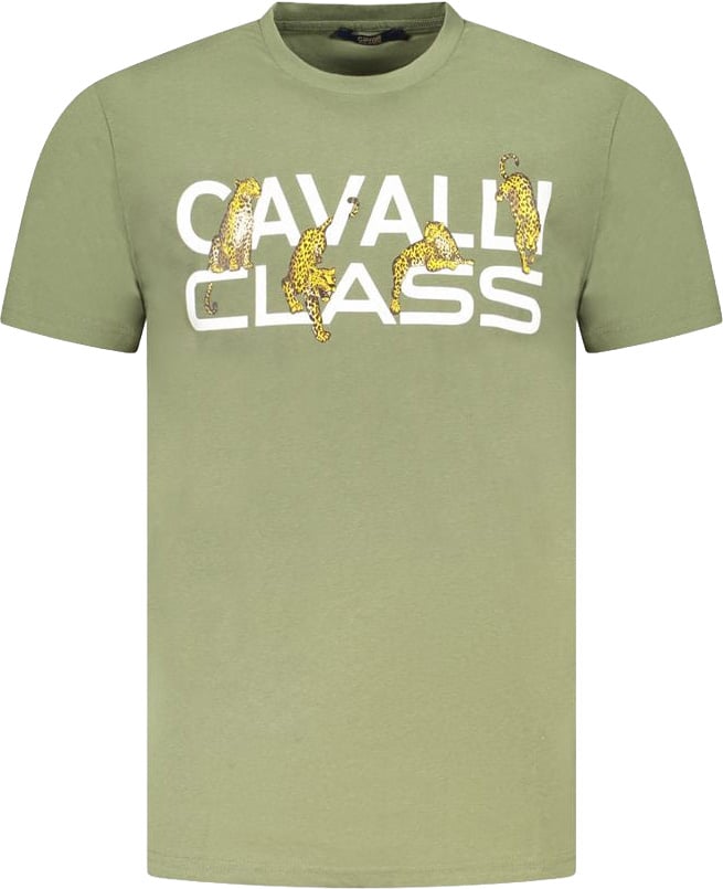 Cavalli Class Verde Cotton Men T-Shirt Rood