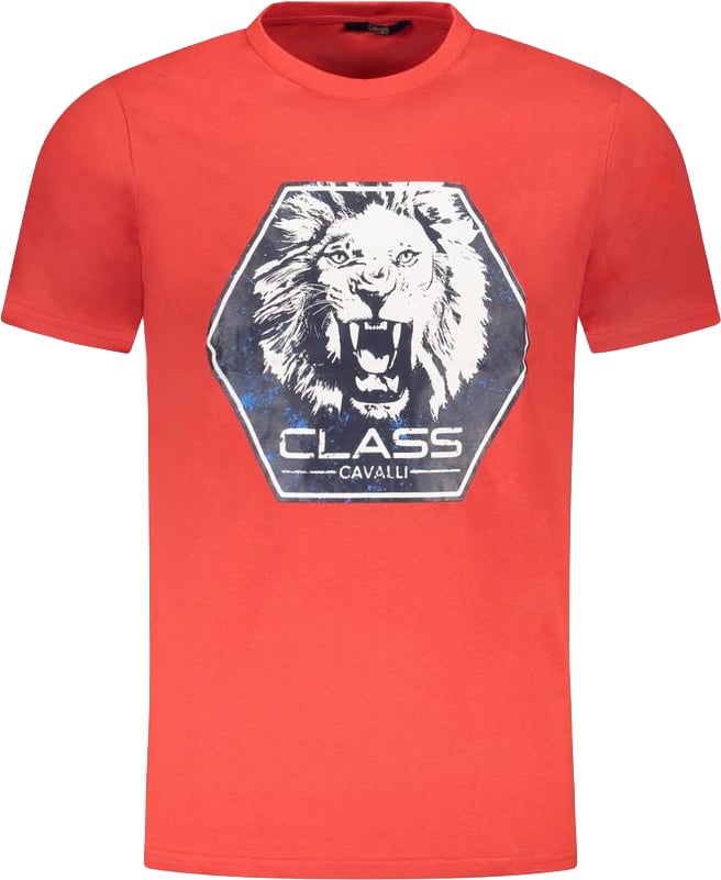 Cavalli Class Red Cotton Men's T-Shirt Rood