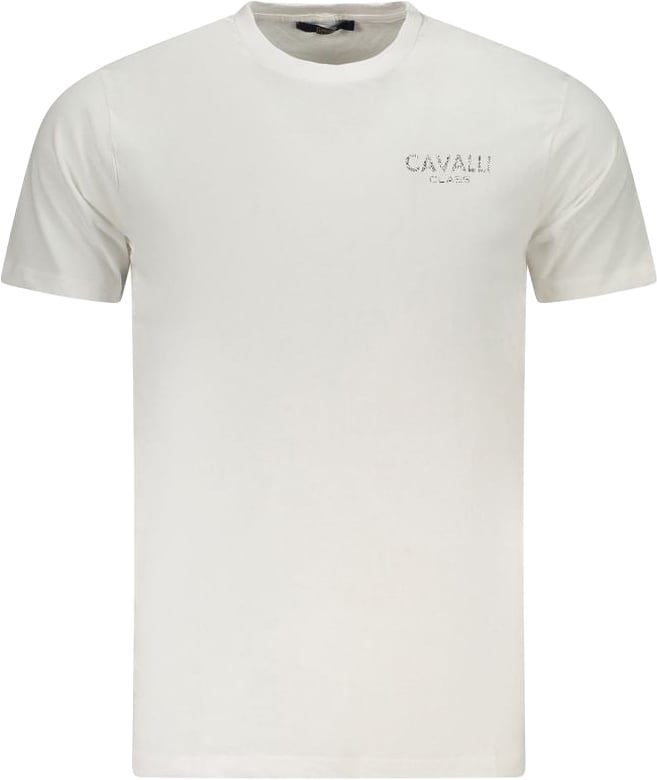 Cavalli Class Bianco Cotton Men T-Shirt Rood