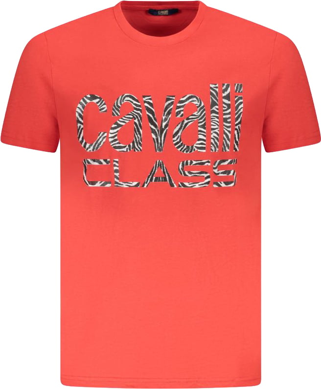 Cavalli Class "Rosso Cotton Men T-Shirt" Rood
