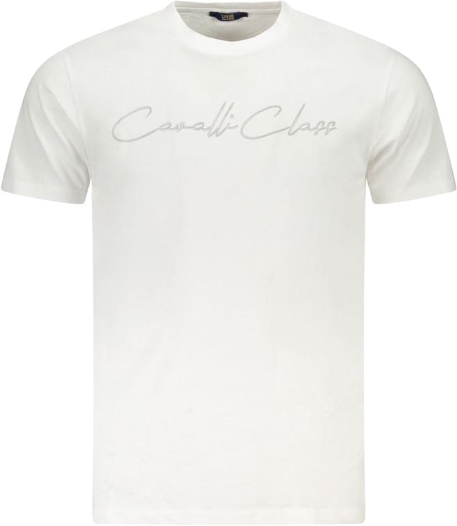 Cavalli Class White Cotton Mens TShirt Wit