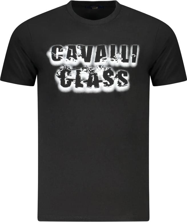 Cavalli Class Black Cotton Mens T-Shirt Zwart