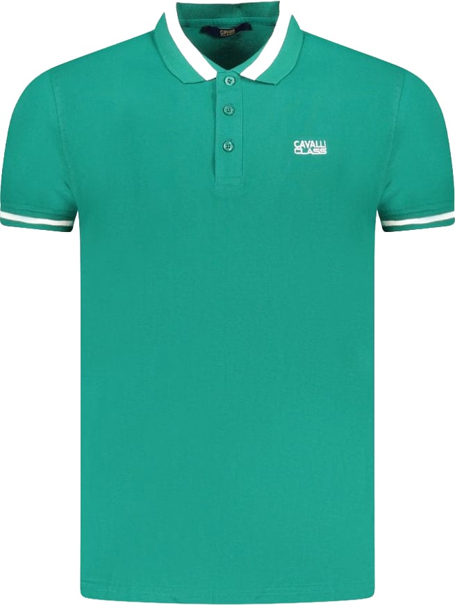 Cavalli Class Verde Cotton Men Polo Groen