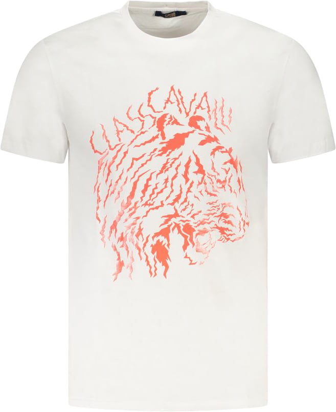 Cavalli Class Bianco Cotton Men T-Shirt Wit